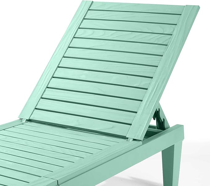 Nestl Sun Tanning Chair - Sage Green Chaise Lounge Chair Outdoor, Lightweight Pool Lounge Chairs Set of 6, Adjustable 5-Position Reclining Lawn Chair, Waterproof Beach Outdoor Lounge Chairs