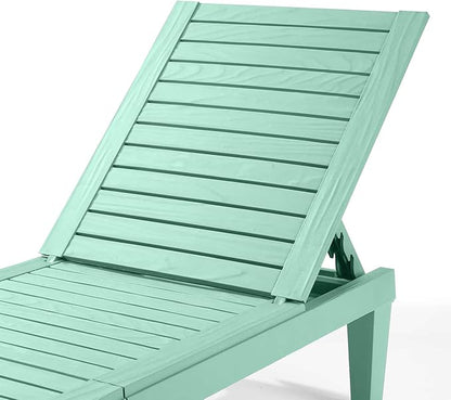 Nestl Sun Tanning Chair - Sage Green Chaise Lounge Chair Outdoor, Lightweight Pool Lounge Chairs Set of 6, Adjustable 5-Position Reclining Lawn Chair, Waterproof Beach Outdoor Lounge Chairs