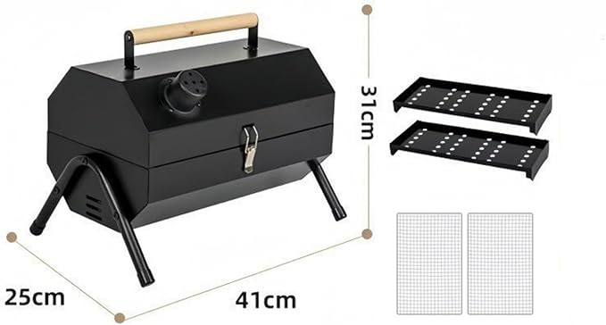 EKsma Portable Foldable Outdoor Charcoal Grill for Grilling Charcoal Grill for Grilling Meat, Fish and Vegetables(Black)