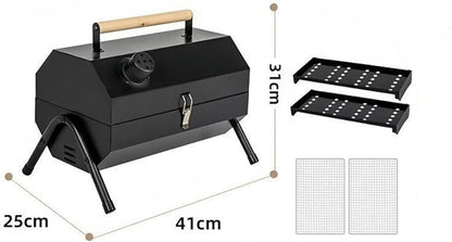 EKsma Portable Foldable Outdoor Charcoal Grill for Grilling Charcoal Grill for Grilling Meat, Fish and Vegetables(Black)