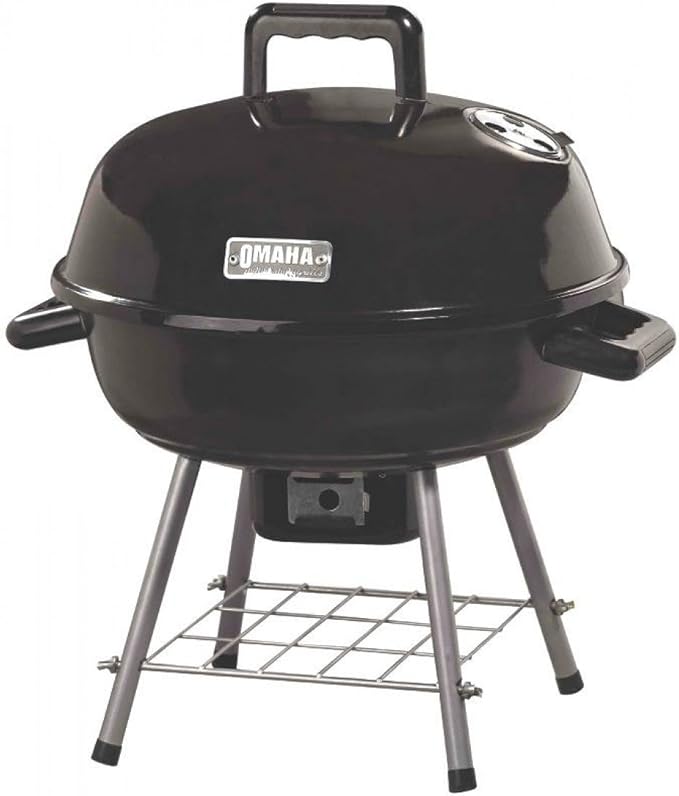 Omaha GY22014I 138 sq.-in 14-1/2" D x 18-1/2" H, Steel Kettle Tabletop Charcoal Grill with Handle