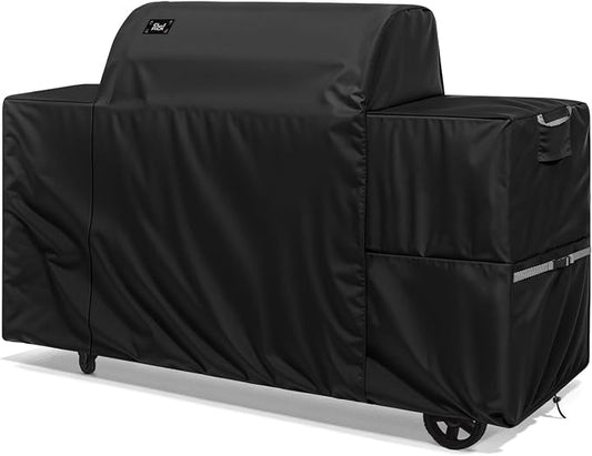 Waterproof Full-Length All Weather Grill Cover Accessory for Traeger Woodridge Pro and Woodridge Elite Pellet Grills,Tear & Fade Resistant Windproof Grill Cover with Buckle,Drawstring,Black