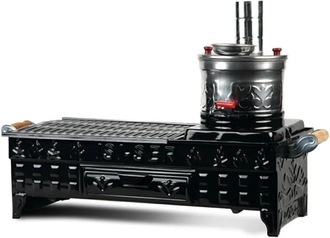 Durable Charcoal Barbecue Grill with Samovar
