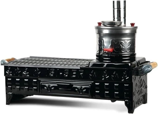 Durable Charcoal Barbecue Grill with Samovar