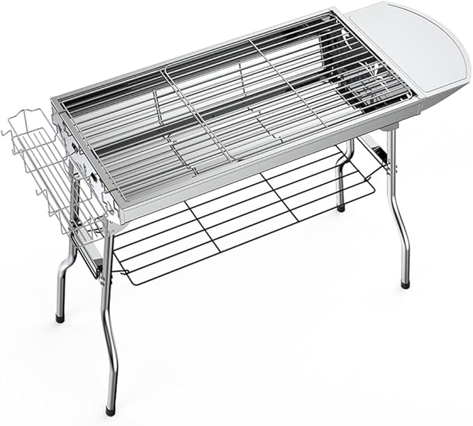 Large Charcoal Grill with Rack, Portable BBQ Grill for Outdoor Picnic, Patio and Backyard Barbecue,Suitable for 5-15 People (Set b 73 * 33 * 71cm)