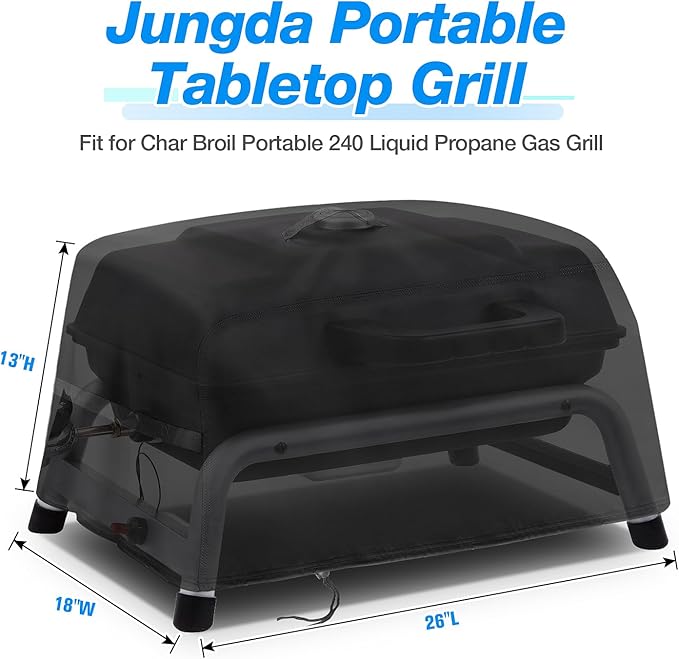 Tabletop Grill Cover for Char Broil Portable 240 Liquid Gas Grill, Waterproof Small Table Top BBQ Cover, Heavy Duty Outdoor