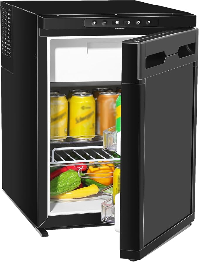 1.77 Cu.Ft Portable Refrigerator with True Freezer -4°F | 12V/24V DC & 110V AC, APP Control, Energy Star Certified, Compact Refrigerator for RV, Camper, Truck, Boat, Apartment