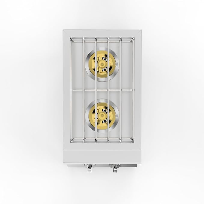 Stainless Steel Outdoor Stove – 2 x 15,000 BTU Side Burner for Outdoor Kitchen,Comes with Propane Stove Lid,convertible to Natural Gas.Portable Cooktop with Built-in Double Burners for BBQ Island.