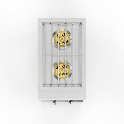 Stainless Steel Outdoor Stove – 2 x 15,000 BTU Side Burner for Outdoor Kitchen,Comes with Propane Stove Lid,convertible to Natural Gas.Portable Cooktop with Built-in Double Burners for BBQ Island.