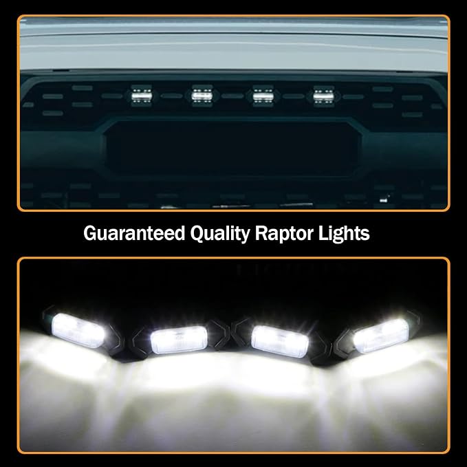 LED Grill Lights for 2016-2022 Aftermarket Toyota Tacoma TRD PRO Grille with Harness & Fuse(White light with black housing)