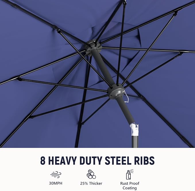 Outdoor Patio Umbrella, 8 Ribs Market Table Umbrella
