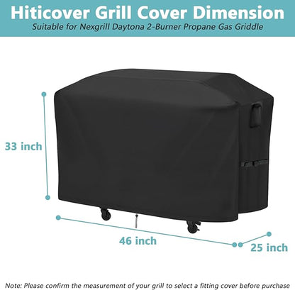 Grill Cover for Nexgrill Daytona 720-1115 2-Burner Propane Gas Grill, Waterproof Outdoor BBQ Griddle Cover - 46 x 25 x 33 Inch
