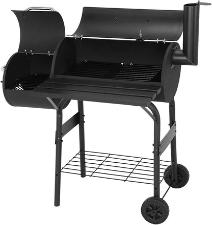 Barrel Charcoal Grills 192 SQ.IN. Cooking Surface Extra Large Smoker Grills All Metal Steel Warming Rack for Patio Picnics Camping Backyard Cooking