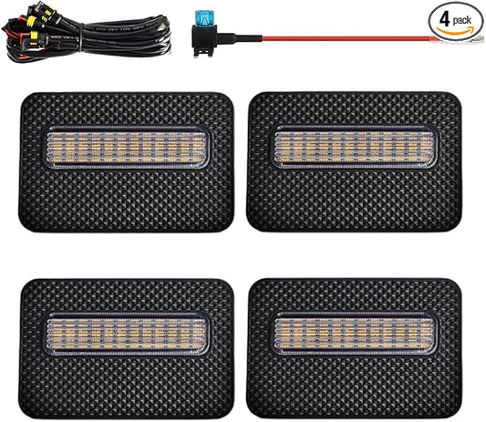 4 LED Grille Lights with Wire Harness and Fuse, LED Front Grill Light, Compatible with Toyota Tacoma SR/SR5 2024-2026, 1 Set (Clear Cover)