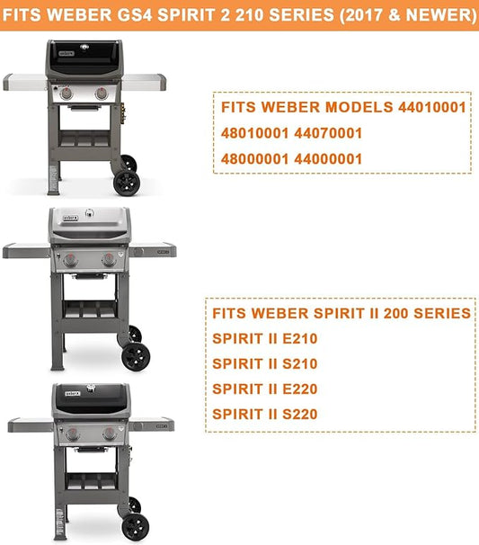 Grill Replacement Parts for Weber Spirit 2 Grill Parts GS4 Spirit II E210 S210 E220 S220 Parts for Weber GS4 Spirit 2 Burner Tube 67024 67102 69785 & Weber Heat Deflector 67060, Crossover Burner 69899