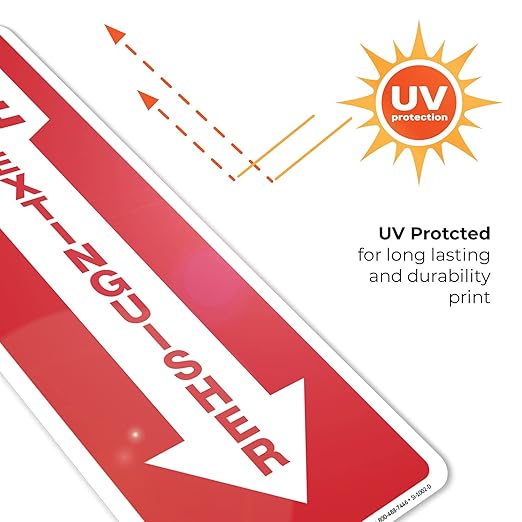 (6 Pack) Fire Extinguisher Sign 4 X 12" 4 Mil Sleek Vinyl Decal Stickers Weather Resistant Long Lasting UV Protected and Waterproof Made in USA