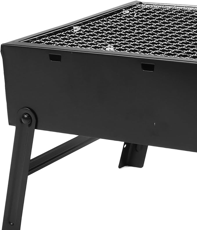 Chrees Durable Iron Charcoal Grill with Foldable Rack,Portable BBQ Tool for Picnics Backyard Cooking,Controllable Charcoal Heat