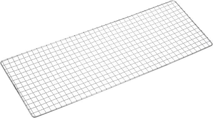 HARFINGTON Square BBQ Grill Net 19x50cm Stainless Steel Cross Wire Barbecue Mesh Mat for Baking Smoking Charcoal Grilling Roasting