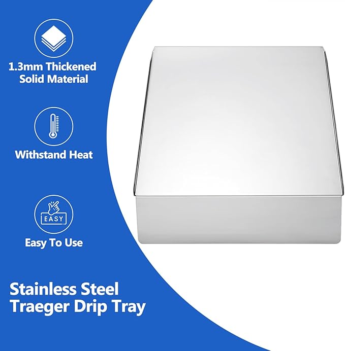 KIT0565 Drip Tray Replacement Parts for Traeger Silverton 620 Drip Pan TFS62GVF TFS62G grill Grease Tray Drip Plate Silverton TFS62G Grease Pan KIT0565-AMP Pellet Smoker Accessories