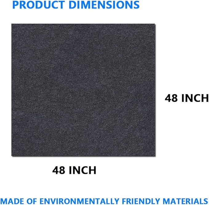 Gas Grill Mat，48" x 48" Premium BBQ Mat—Protects Decks and Patios from Grease Splashes,Soft Absorbent Material-Contains Grill Splatter，Anti-Slip and Waterproof Backing，Washable