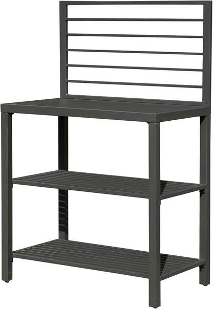 Domi Outdoor Kitchen Island, Modular Kitchens Counter with Whole Aluminum Finish & Work Shelf & Wall Hanging & Countertop & Protective Cover, Kitchen Series for Deck Patio, Dark Gray