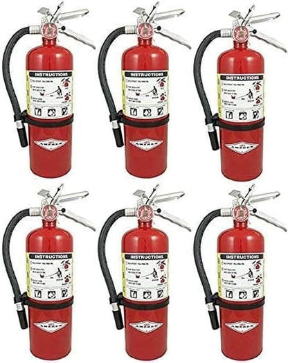 Amerex B402, 5lb ABC Dry Chemical Class A B C Fire Extinguisher, with Wall Bracket, 6 Pack