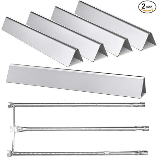 Hongso 34 1/4" SS Burner Tube Set and 24.5" Flavorizer Bars Replacement for Weber Genesis 300 Series E-310 E-320 EP-310 EP-320 S-310 S-320 Gas Grills (with Side Control Panel Only), 67722 7539 7540