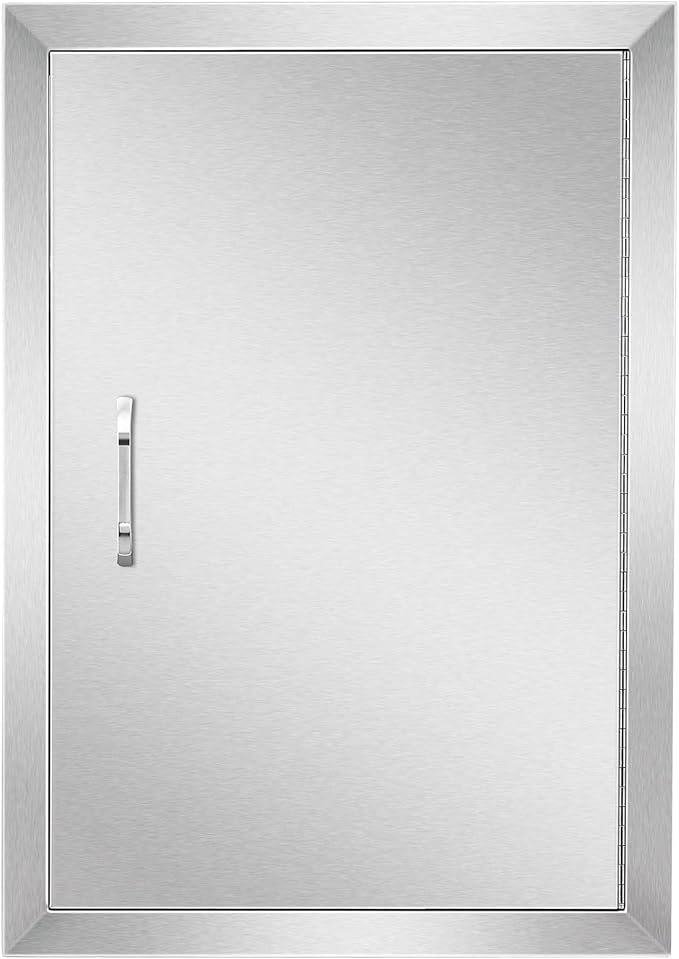 Anfrere 17" W x 24" H Outdoor Kitchen Door, Premium 304 Stainless Steel | Single BBQ Panel Access Door for Outside Kitchen Commercial Grilling Station, Oven, Storage Cabinet