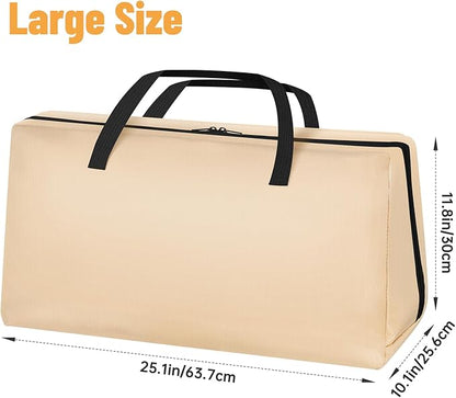 NiHome Folding Travel BBQ Meat Resting Bag for Brisket Turkey Ribs, 5-Layer Insulated Smoker Bag with Heat Retention for Camping Tailgating Catering, Waterproof Oil-Resistant Leakproof Zippers (Beige)