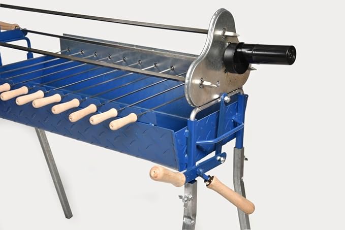 Greek Cypriot Charcoal Barbecue BBQ Grill Rotisserie Foukou with Lifting Lever Mechanism