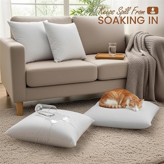 Utopia Bedding 22x22 Outdoor Pillows, Water Resistant Throw Pillows, 2-Pack | Outdoor Throw Pillows, Water Repellent, Decorative Pillow for Patio Furniture & Porches, Plush & Supportive, Pack of 2, White