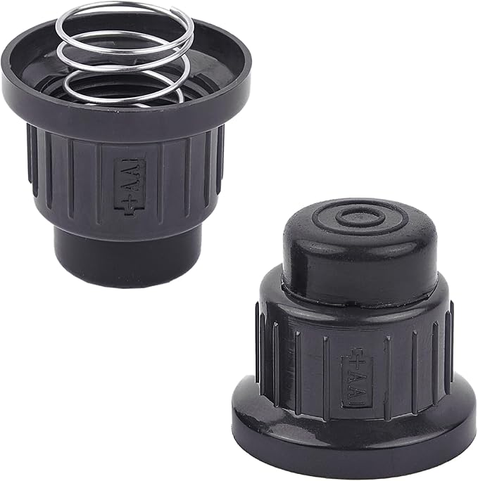 2-Pack AA Battery Push Button Igniter Caps for BBQ Spark Repair | 14.5mm x 50.5mm AA size, push button cover with steel spring for gas fire pit, grill, ignition replacement caps