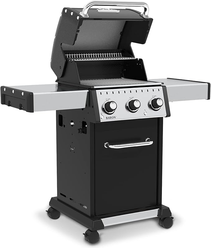 Broil King 874214 Baron 320 Pro, Liquid Propane (LP), Stainless Steel, Black