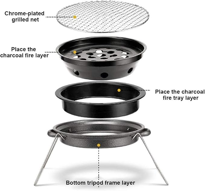 BBQ Grill Outdoor Tabletop Barbecue Grill For Garden Picnics Party Non-Stick Barbecue Stove Furnace Barbecue Stove Cooking Oven Alcohol Grill Charcoal Household Word Mini Oven Pork Skewer