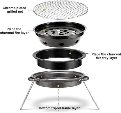 BBQ Grill Outdoor Tabletop Barbecue Grill For Garden Picnics Party Non-Stick Barbecue Stove Furnace Barbecue Stove Cooking Oven Alcohol Grill Charcoal Household Word Mini Oven Pork Skewer