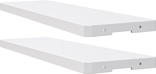 YITAHOME Resin Storage Shed Shelves for 35 Cuft Horizontal Storage Sheds, 47 in x 12.6 in Waterproof Rack with 8 Screws for 4x2.5 Ft Horizontal Garden Storage Accessories, Easy Assembly, 2PCS, Gray