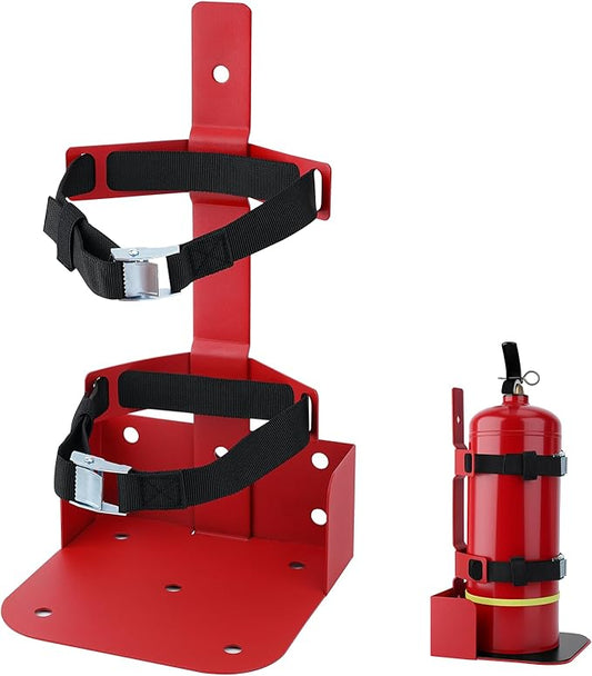 Fire Extinguisher Mount,Heavy Duty Vehicle Bracket Compatible with 20lb ABC, 10lb CO2 or a 15lb CO2 Fire Extinguishers（Red ）