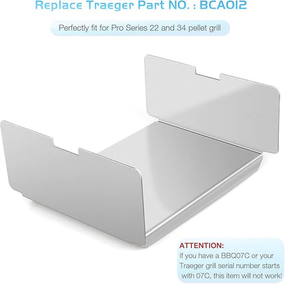 Heat Diffuser for Traeger, Flame Tamer for Traeger Pro 22 34 Heat Shield Diffuser Deflector Baffle Pellet Smoker Grill BCA012 Replacement Parts Grilling Accessory