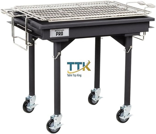Tabletop King 30" Heavy-Duty Steel Charcoal Grill with Removable Legs and Cover