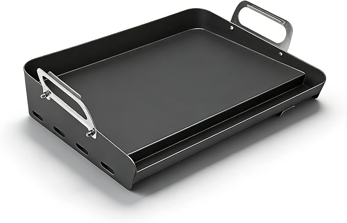 17"x13" Non-Stick Portable Steel Griddle for Gas Grill, Grill Griddle for for Weber, Nexgrill, Charbroil Grills, Easy to Clean, Fits Most Gas Stoves, Ideal for Pancakes, Bacon in Kitchen or Backyard