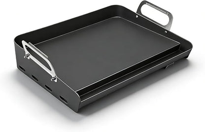 17"x13" Non-Stick Portable Steel Griddle for Gas Grill, Grill Griddle for for Weber, Nexgrill, Charbroil Grills, Easy to Clean, Fits Most Gas Stoves, Ideal for Pancakes, Bacon in Kitchen or Backyard