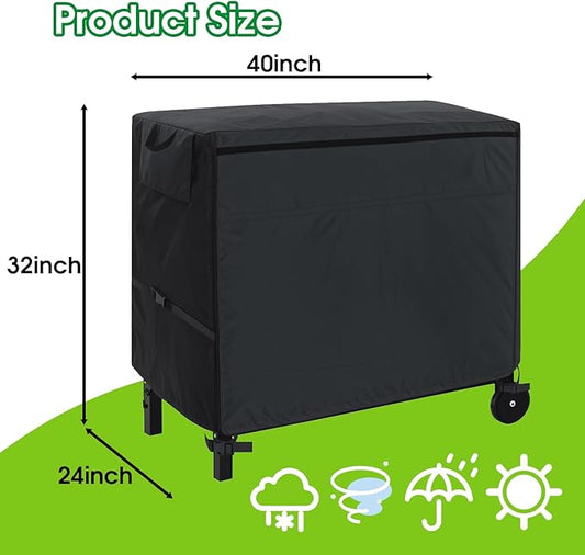 Outdoor Prep Table Cover,40 Inch Waterproof Table Cover for Unitity Cart BBQ Grill Cart,Outdoor Patio Food Cover for Small Table Worktable Metal Table(40"L*24"W*32“H,Black)