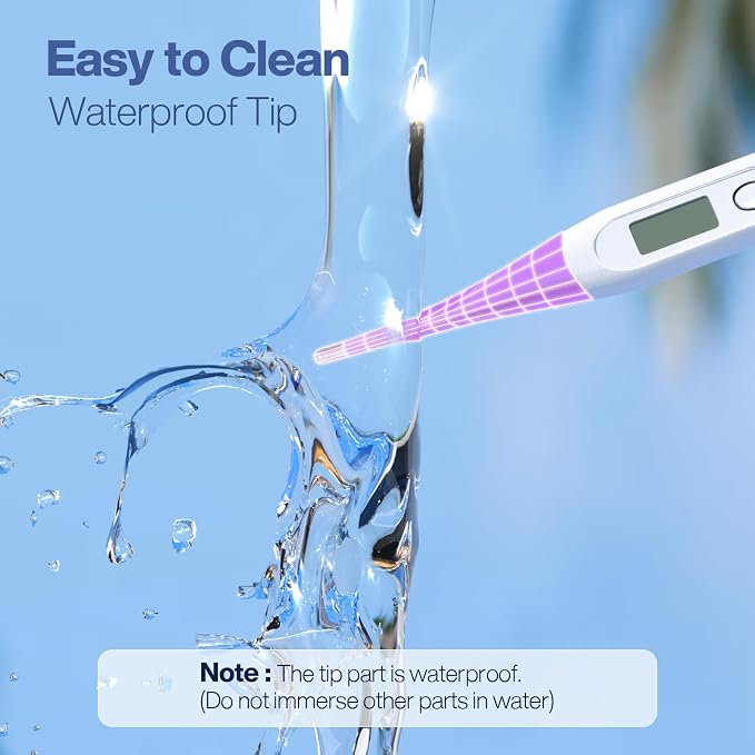 Boncare 10 Seconds Oral Thermometer for Adults and Kids, Purple | Accurate & Safe, Rectal Digital Thermometer for Baby, Fever Alarm