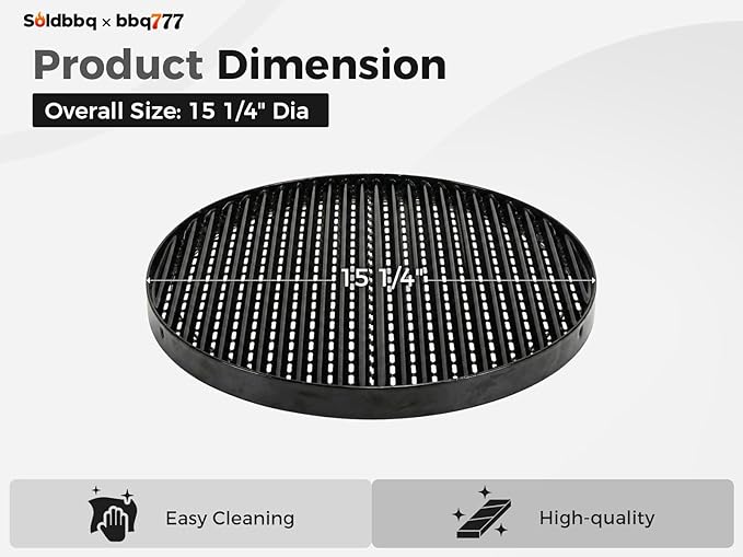 15 1/4" Porcelain Steel Cooking Grate Replacement Parts for Charbroil The Big Easy TRU-Infrared Smoker Roaster & Grill Model 14101550 14101550-A1/ A2 / A3 / A4, 29104315