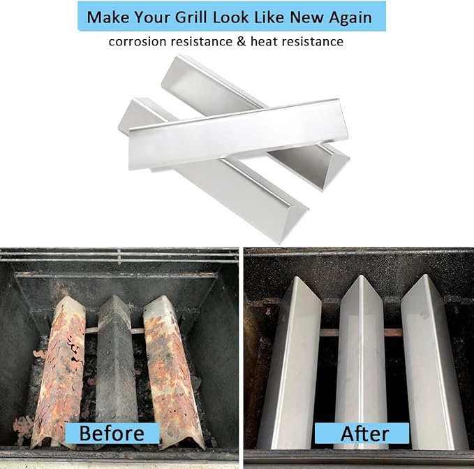 7635 15.3 Inch Flavorizer Bars for Weber Spirit I & II 200 Series Spirit E210 S210 E220 S220 Gas Grill with Front Control Knobs, Stainless Steel Heat Plate Flavor for Spirit 210 Replacement Parts