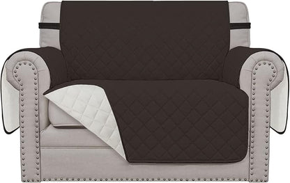 Easy-Going Reversible Couch Cover, Oversized Chair, Chocolate/Ivory | Machine Washable Slipcover For Dogs, Water Resistant Furniture Mat For Living Room, Non-Slip Sofa Cover, Pet Friendly