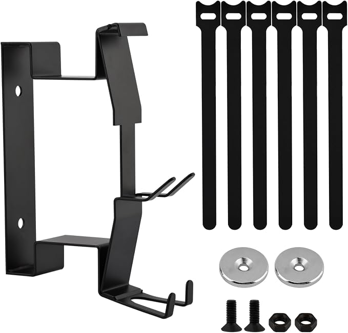 Magnetic Power Cord Organizer for Traeg Pellet Smoker Grill Cord Organizer | Metal Cord Wrap Holder for Pellet Grill Electric Smoker, Magnetic Cord Holder Cable Organizer with Hook and 6 Cable Ties
