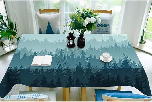 Moslion Tablecloth Mountain Tree Nature Rectangle Tablecloth for Kitchen 60x104 Inch