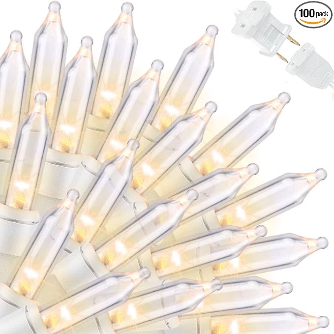 Christmas Lights 150 Count Mini Clear Valentines Lights 31.9ft White Wire Christmas Tree String Lights for Outdoor Indoor Christmas Decorations Wedding Valentines Day Decor,UL Certified