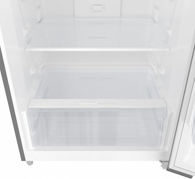 KoolMore 28 Inch 14 Cu Ft Top Freezer Refrigerator, Stainless Steel, Freestanding Full Size Fridge Freezer for Home Kitchen or Garage